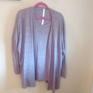 Light Mauve Open-Front Women's Cardigan - Soft Layering
